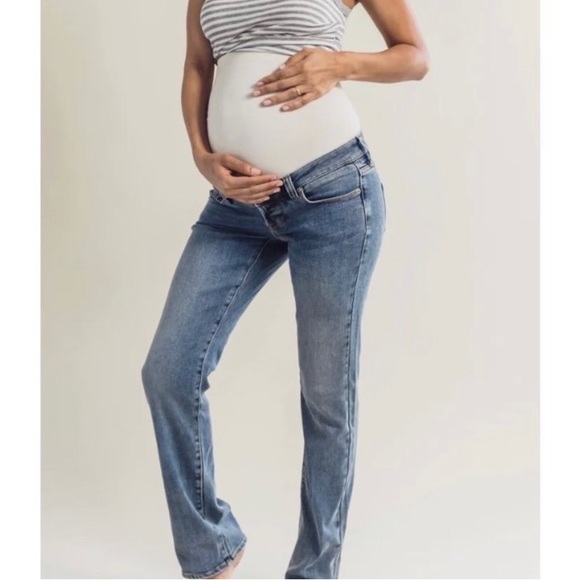 BLANQI Denim - Blanqi Denim Full Panel Maternity Jeans w/ Belly Support Straight Leg Size 8